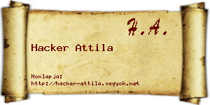 Hacker Attila névjegykártya