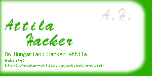 attila hacker business card